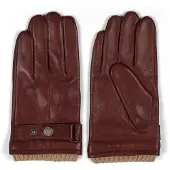 Howard London Guantes con dedos 'Leather Gloves Smith Brown' marrón