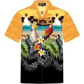 Hawaiihemdshop.de Camisa 'Hawaiihemd "Golden Parrots"' dorado
