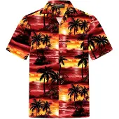Hawaiihemdshop.de Camisa 'Hawaiihemd Evening Sun' rojo