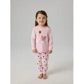 Name it Pijama 'NMFCUTIE HEART' rosa / rosa pastel / borgoña