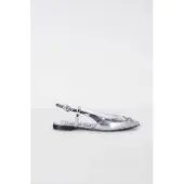 Moschino Goatskin Ballerina Silver Talla: 37 | Bailarinas Outlet | Mujer | Gris