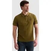 PME Legend Camiseta 'Polo shirt in piqué with zipper closure' marrón