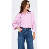 ONLY Blusa 'ONLNew Lina Grace' rosa claro / rojo fuego / blanco