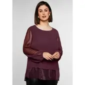 Sheego Blusa borgoña