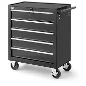 HBM Carro de herramientas 5 cajones, 62 cm, negro
