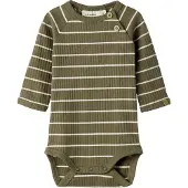 Name it Pijama entero/body 'NBMKAIL' oliva / blanco