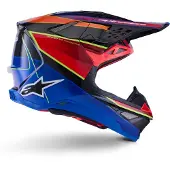 Alpinestars Casco Supertech M10 Era ECE 22.06 Blue Red Yellow Fluo Glossy, Talla: XXL