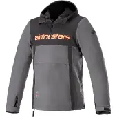 Alpinestars Sudadera Con Capucha Sherpa Black Tar Gray Red Fluo, Talla: M