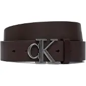 Calvin Klein Cinturón 'Smooth Monogram Buckle' marrón oscuro