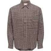 Only & Sons Camisa 'ONSGUDMUND' marrón / offwhite