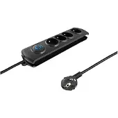 Qoltec 50104: Protector de sobretensión, 4 salidas AC, 230 V, 1.5 metros, color negro