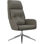 Syfax Sillón de relax de cuero auténtico gris