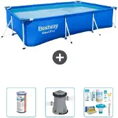 Bestway Steel Pro, rectangular, 300x201x66 cm, de 4 piezas, modelo S22718