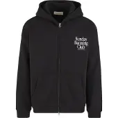 Another Cotton Lab Sudadera con cremallera 'Sunday Running Club' negro / blanco