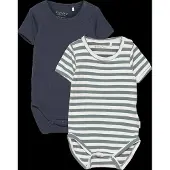 Minymo Pijama entero/body beige / azul paloma / azul oscuro