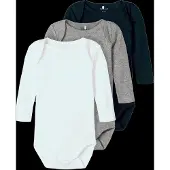 Name it Pijama entero/body marino / gris moteado / blanco