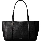 Calvin Klein Shopper 'Emblem Plaque Pebble Grain Tote' negro