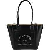 Karl Lagerfeld Daily Bolsa de hombro Piel natural 36 cm negro