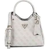 GUESS Bolso de mano 'MERIDIAN II' camelo / blanco