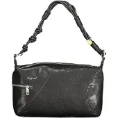 Desigual , Bolso Mediano bordados, Poliuretano, Negro, U