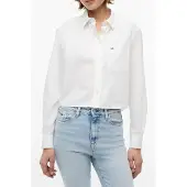 Tommy Hilfiger Blusa 'Relaxed Fit Cropped' navy / rojo cereza / blanco