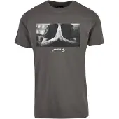 Mister tee Camiseta 'Pray' gris oscuro / blanco