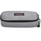 Eastpak Estuche 'Oval Single' gris / rojo sangre / negro / blanco