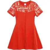 Desigual , Vestido corto lettering, Algodon, Rojo, 9/10