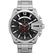 Diesel Reloj analógico 'Mega Chief' rojo vivo / negro / plata