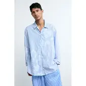 Desigual , Camisa estampada flores, Hombre, Algodon, Azul, S