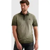 PME Legend Camiseta 'Polo shirt with cold-dye wash and flight pocket' verde
