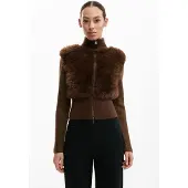 Desigual , Chaqueta punto chocolate, Mujer, MarróN, S