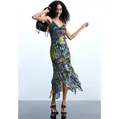Desigual Vestido 'By mr. christian lacroix' azul / amarillo / negro / blanco