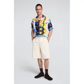 Desigual , Bermuda híbrida, Hombre, Algodon, Blanco, 34