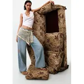 Desigual , Pareo crochet corto, Algodon, Blanco, U