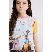 Desigual Camiseta azul / marrón / amarillo / rojo