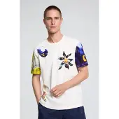 Desigual , Camiseta estampada cosmos, Hombre, Algodon, Blanco, XL