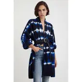 Desigual , Chaqueta abierta punto tie-dye, Azul, S
