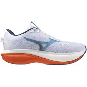 Mizuno - Zapatillas de running - Wave Rider 30 White/Blue Jewel/Orange.com - Talla 10,5 UK - Blanco
