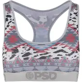 PSD Sujetador 'Cowboy Serape' azul cian / gris / rojo pastel / blanco