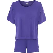 LASCANA Pijama de pantalón corto azul violaceo