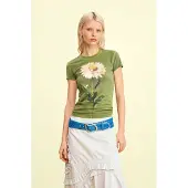 Desigual Camiseta beige claro / marrón claro / verde / verde oscuro