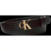 Calvin Klein Cinturón 'Pebble Grain Monogram Buckle' negro