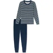 Schiesser Pijama 'Casual Essentials' azul oscuro / blanco