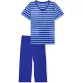 Schiesser Pijama 'Casual Essentials' azul real / azul oscuro