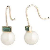 Ralph Lauren Pendientes oro / verde / blanco perla