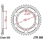 JT Sprockets Corona Trasera 525 Jtr300.47zbk Steel
