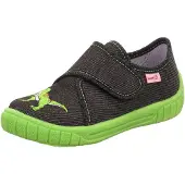 Superfit Zapatillas de casa 'Bill' verde neón / rojo fuego / negro moteado / blanco