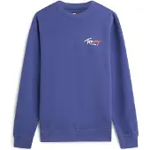 Tommy Hilfiger Sudadera 'Signature Logo Sueded' añil / rojo cereza / blanco