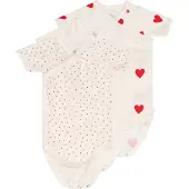 Petit Bateau Pijama entero/body 'NAISS' rojo / blanco